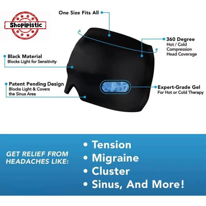 Cold Compress Headache Relief Cap for Tension, Sinus & Stress (1 PC, Random Color)