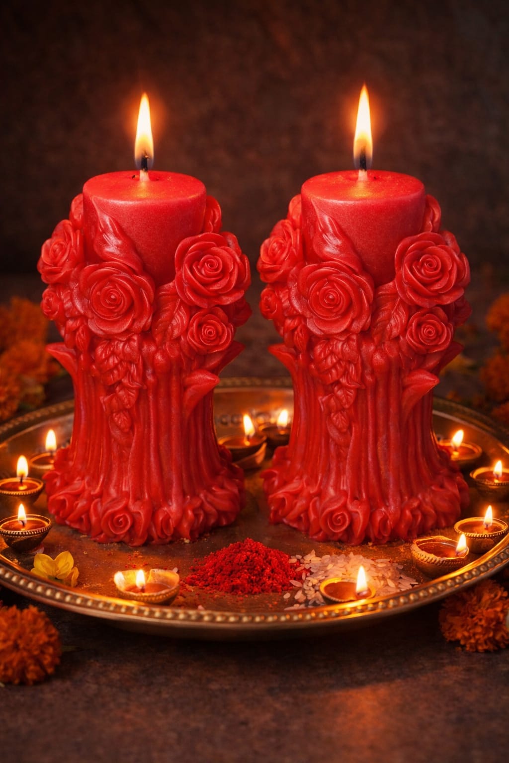 Flower Bouquet Candel (Set of 2)