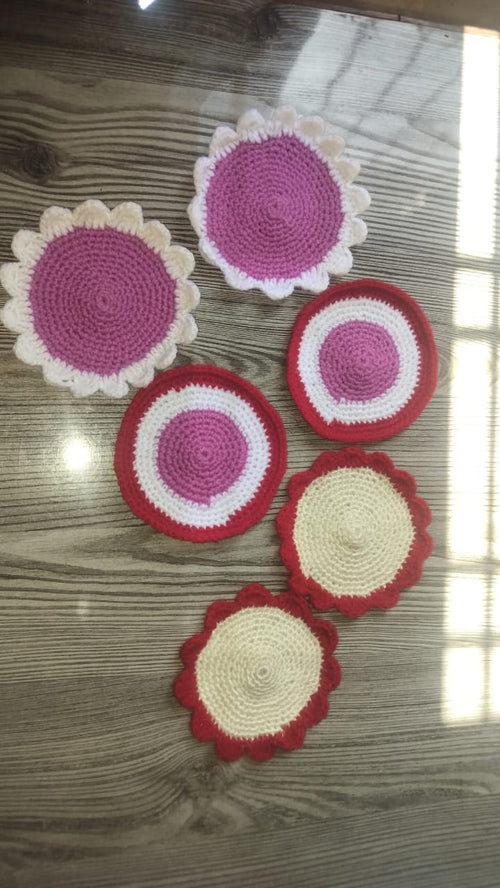 crochet flower coasters (Pack of 2)