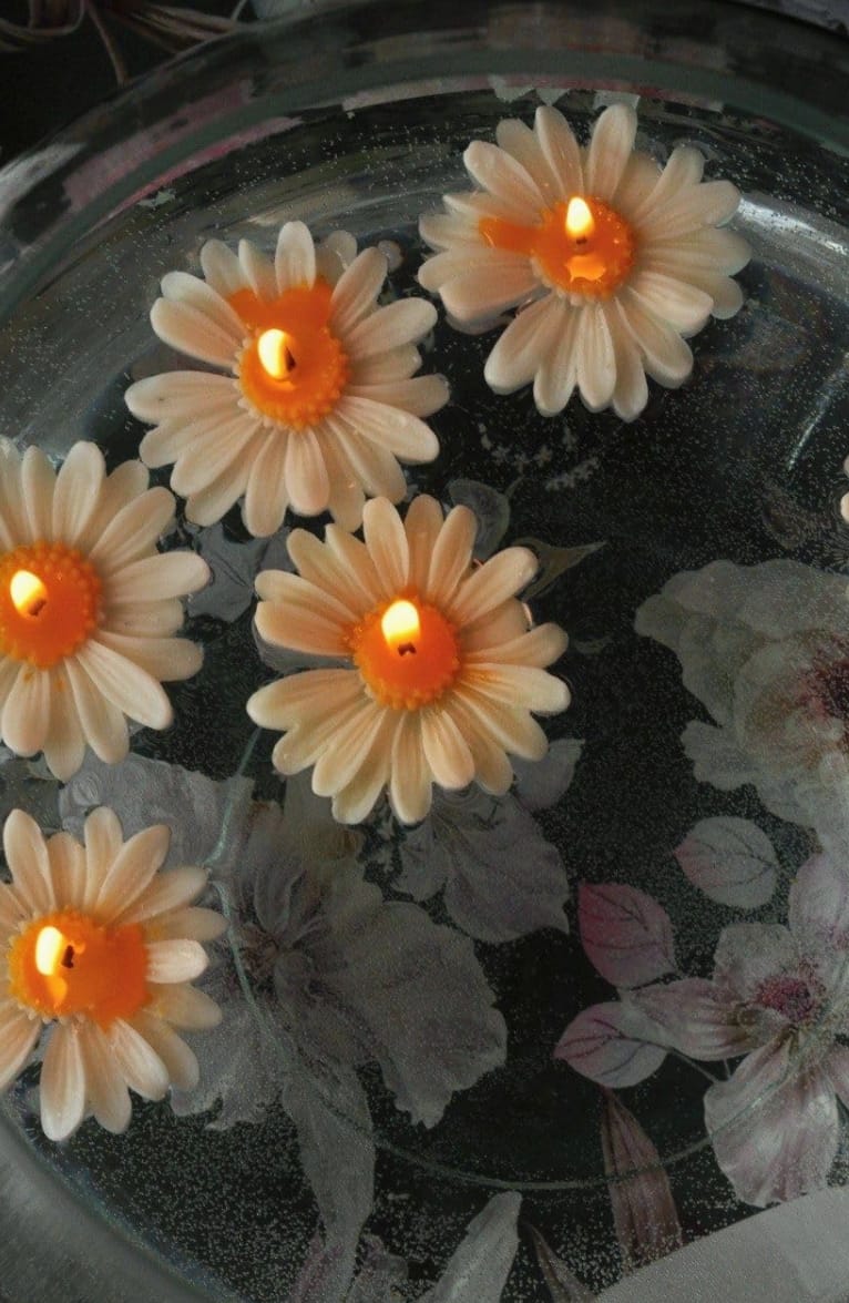Artificial Daisy Flower Candels (Set of 10)