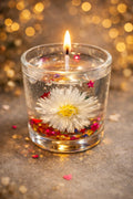 Flower Scented Candel in Glass Jar