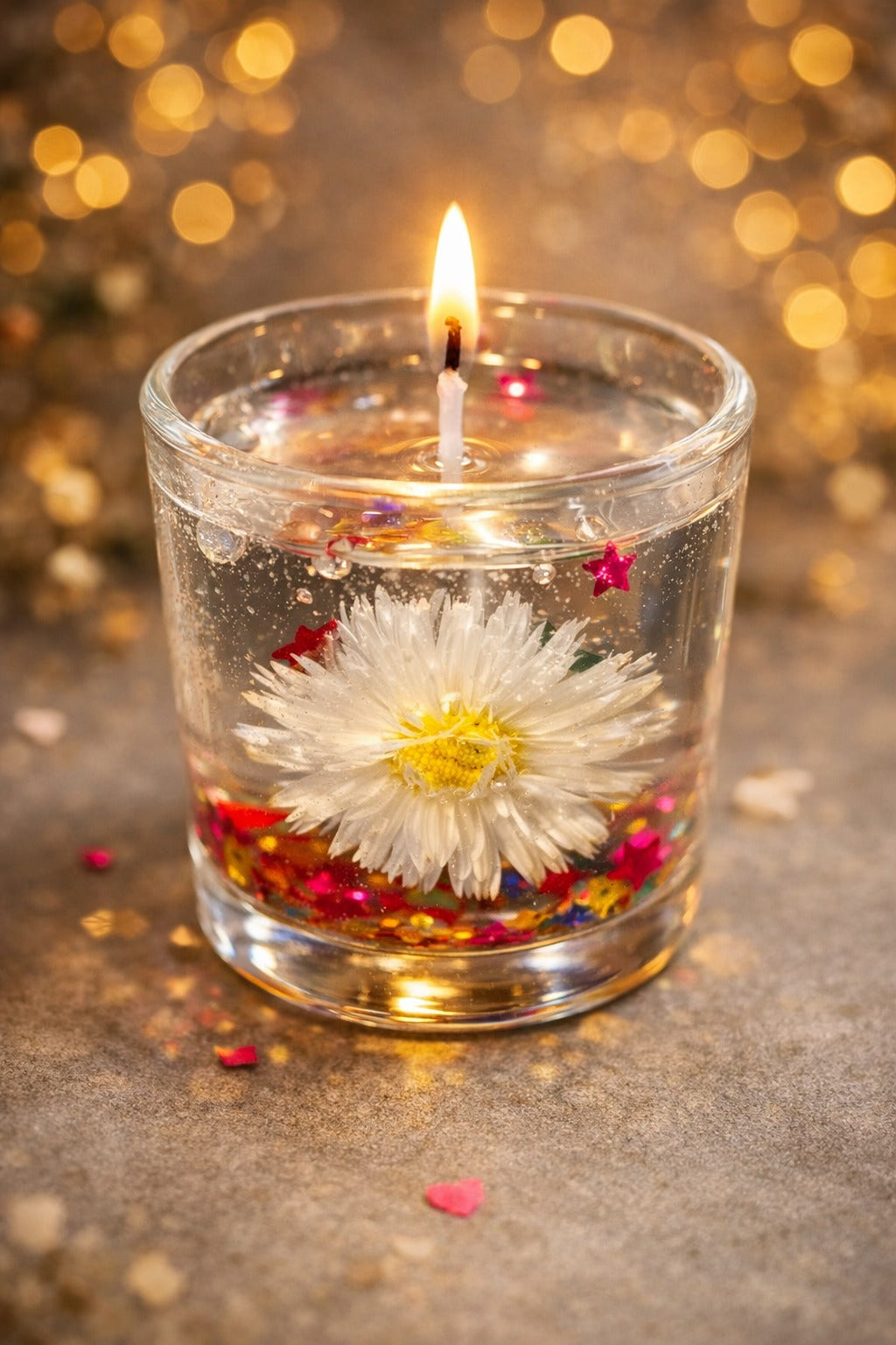Flower Scented Candel in Glass Jar