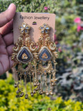 Designer Kashmiri Brass Long Earrings for Girls